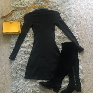 American Apparel black mock neck mini dress